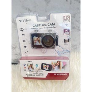 Vivitar Black Camara Capture 4K Dual-Screen Action Camera - (DVR922HD-EIS) NEW
